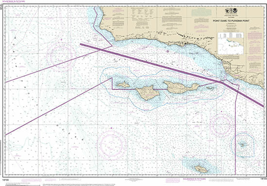 NOAA Santa Barbara Channel Chart 18720